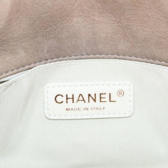 CHANEL Matelasse Chain Shoulder Bag Coated Canvas Beige CC Auth 118136A - Picture 10 of 16